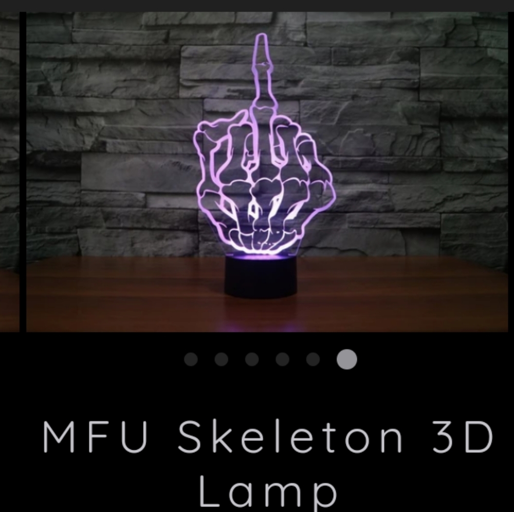 EMINEM TRIBUTE 'MIDDLE FINGERS ALL UP' 3D LAMP